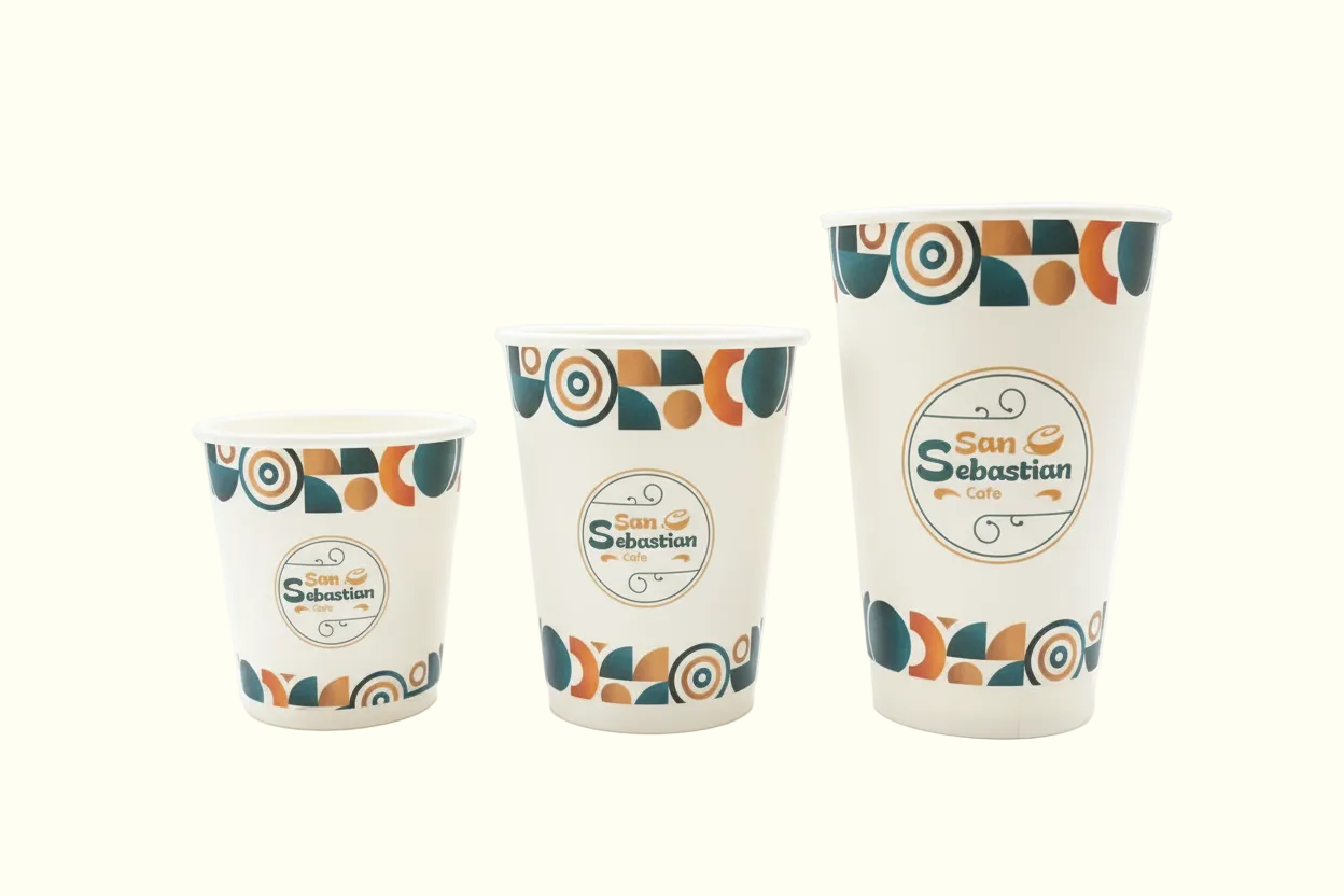 San Sebastian Cafe cups with white background